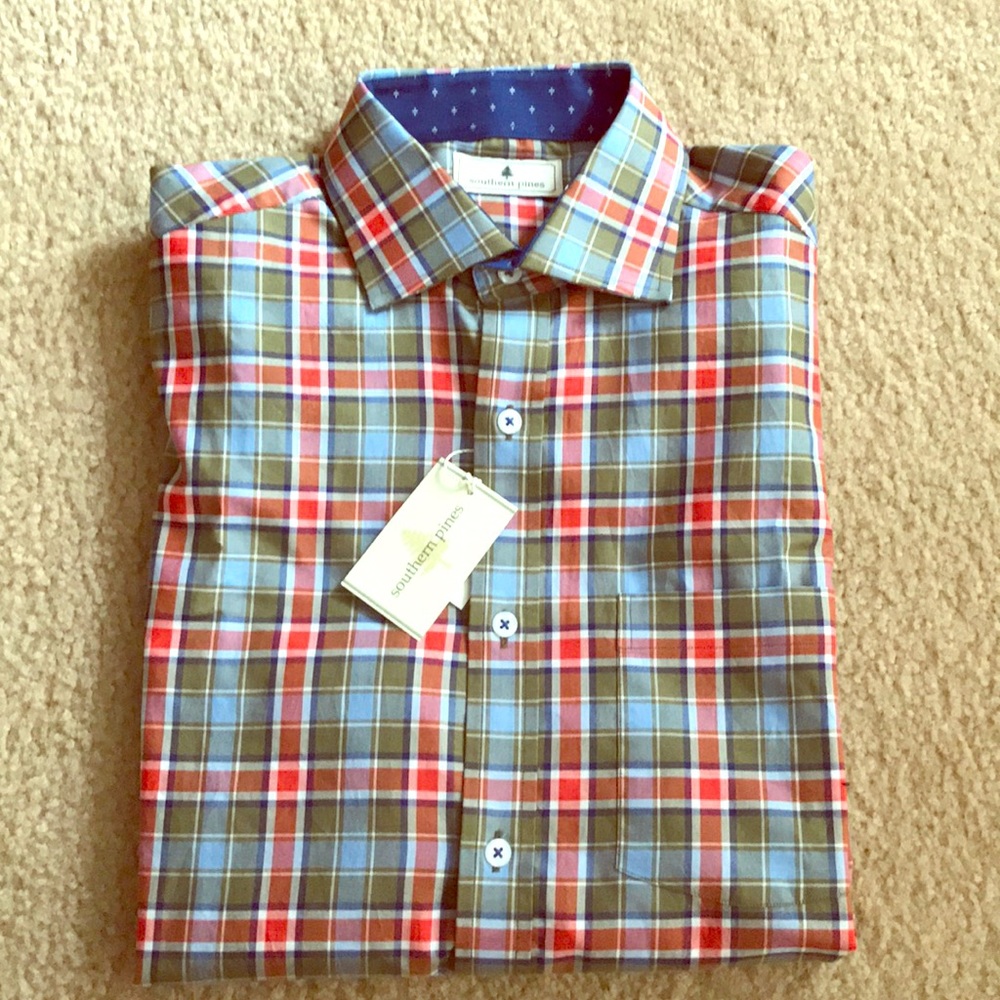 Southern Pines button up shirt. Southern style.